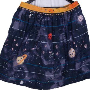 Modcloth Space Solar System A Line Skirt Women's XL